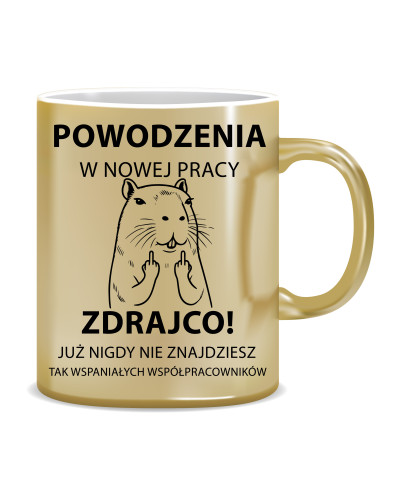 Kubek Złoty Żegnająca kapibara na pożegnanie